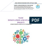 Nasc Innovation and Start Up Policy: Nehru Arts and Science College