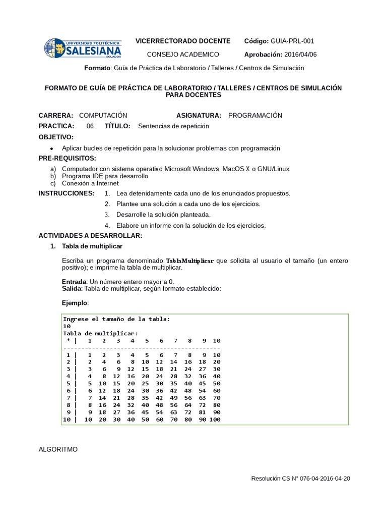 Lazos For y While | PDF | Programación de computadoras | Programa de ...