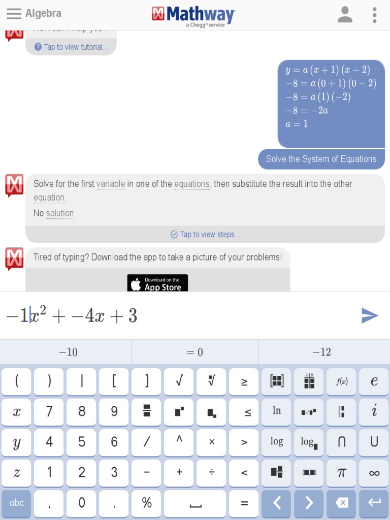 Mathway Algebra Problem Solver PDF