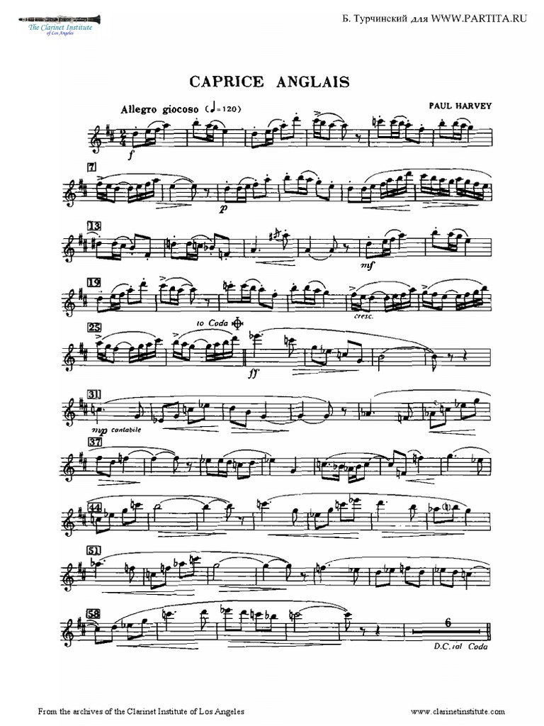 Institute) Harvey Caprice Anglais Alto PDF