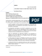 Carta 001-150622-ELEC-INSMHDHN Lima, 15 de Junio Del 2022: Ide Mandy Pantoja Aguila, Ingeniera Electricista CIP