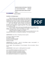 Avaliação de Língua Portuguesa-2°b-Noturno 1° Ano