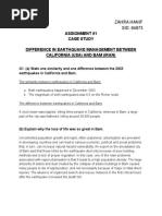 Assignment #1 Case Study Difference in Earthquake Management Between California (Usa) and Bam (Iran)