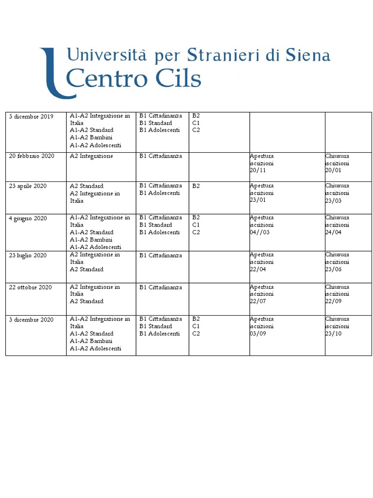 Date Esami Cils PDF