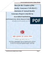 Internal Quality Assurance Cell (IQAC) and Submission of Annual Quality Assurance Report (AQAR) by Accredited Institutions