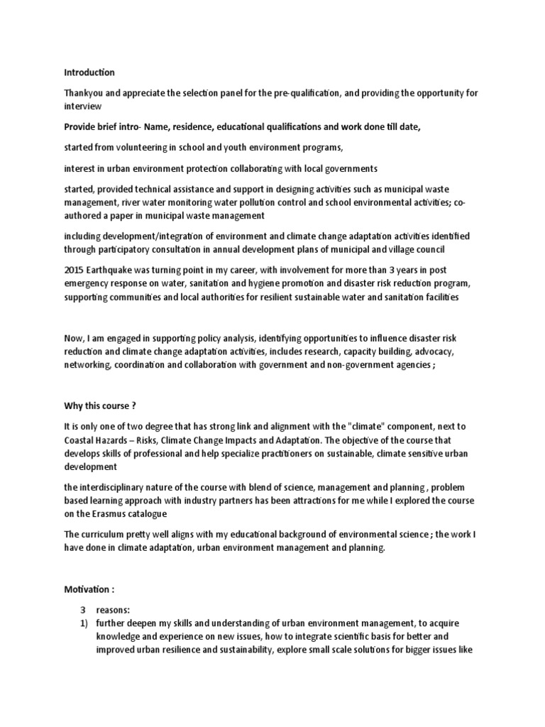 Interview Murcs Pdf Climate Resilience Sustainability