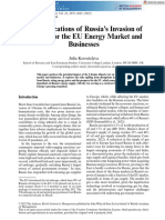 British J of Management - 2022 - Korosteleva - The Implications of Russia S Invasion of Ukraine For The EU Energy Market