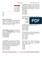 Exercícios de matemática com 20 questões