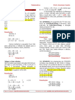 PM matemática exercícios resolvidos basquete, água, lucro