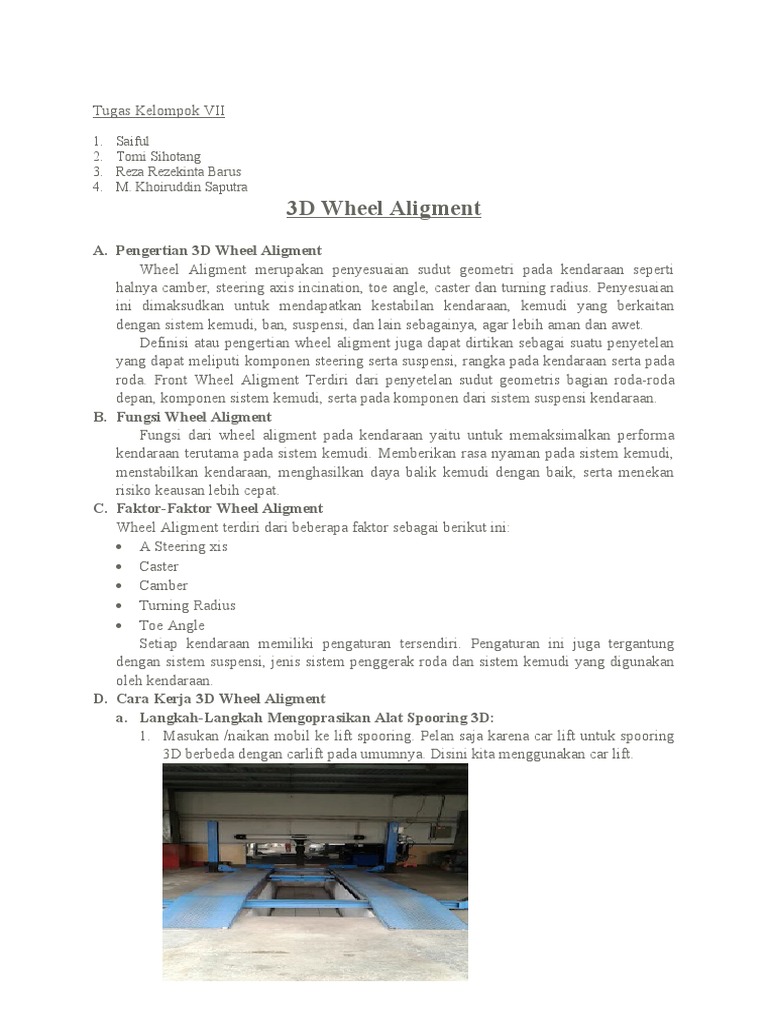 A. Pengertian 3D Wheel Aligment | PDF | Bisnis | Komputer
