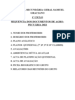 Horário e planos de aulas de Agropecuária