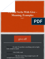 Phrasal Verbs With Give - Meaning, Examples: Unit 9