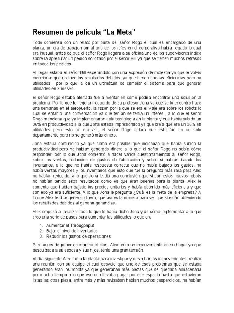 La Meta: Claves para Aumentar Utilidades | PDF | Marketing