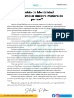 Cambio de Mentalidad ¿Cómo Cambiar Nuestra Manera de Pensar?