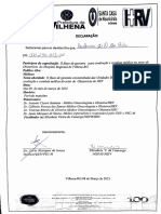 Declaração de participação em capacitação sobre o fluxo de gestantes no Hospital Regional de Vilhena