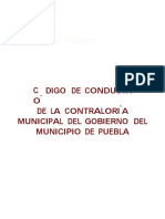 C O Digo de Conducta de La Contralori A Municipal Del Gobierno Del Municipio de Puebla