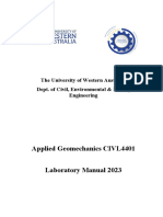 Applied Geomechanics CIVL4401 Laboratory Manual 2023