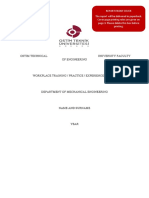 Department of Mechanical Engineering (English) Report Book