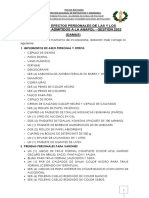 ANAPOL DAMAS LISTA DE PRENDAS Y EFECTOS PERSONALES GESTION 2023