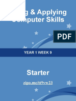 Using & Applying Computer Skills: Year 1 Week 9