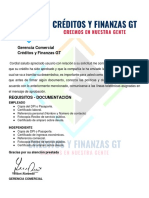 Gerencia Comercial Créditos y Finanzas GT: Empleado