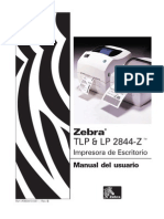 Zebra TLP & LP 2844-Z: Manual Del Usuario Impresora de Escritorio