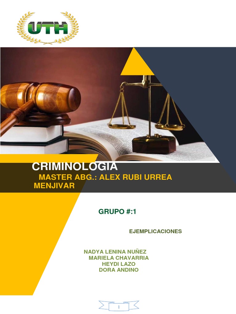 Criminologia: Master Abg.: Alex Rubi Urrea Menjivar | PDF | Derecho ...
