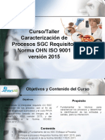 Curso/Taller Caracterización de Procesos SGC Requisitos Norma OHN ISO 9001 Versión 2015