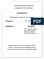 Lab Report-12: Environmental Chemistry (ENE-213) Course Instructor: Dr. Sofia Baig