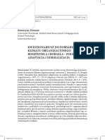 Kwestionariusz Do Pomiaru Klimatu Organizacyjnego Rosenstiela I Boegela - Polska Adaptacja I Normalizacja