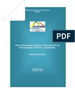 Informe Ejecutivo Del Plan de Desarrollo Turístico de Sacatepéquez, Guatemala