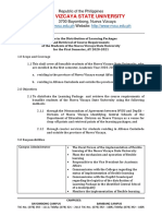 Scheme in The Distribution of Learning Package and Retrieval of Course Requirements Dated 21 Sep 2020