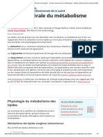 Revue Générale Du Métabolisme Des Lipides: Le Manuel MSD Version Pour Professionnels de La Santé