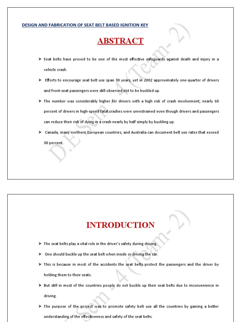 Design seat belt ignition to promote safety | PDF | Seat Belt | Traffic ...