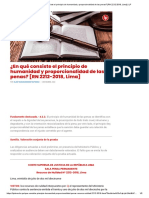 ¿En Qué Consiste El Principio de Humanidad y Proporcionalidad de Las Penas - (RN 2212-2018, Lima) - LP