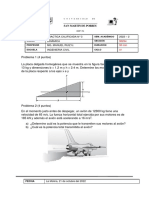 Evaluación práctica de dinámica con problemas de aviones y resortes