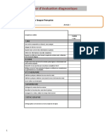 Dossier D'évaluation Diagnostique: La Maîtrise de La Langue Française