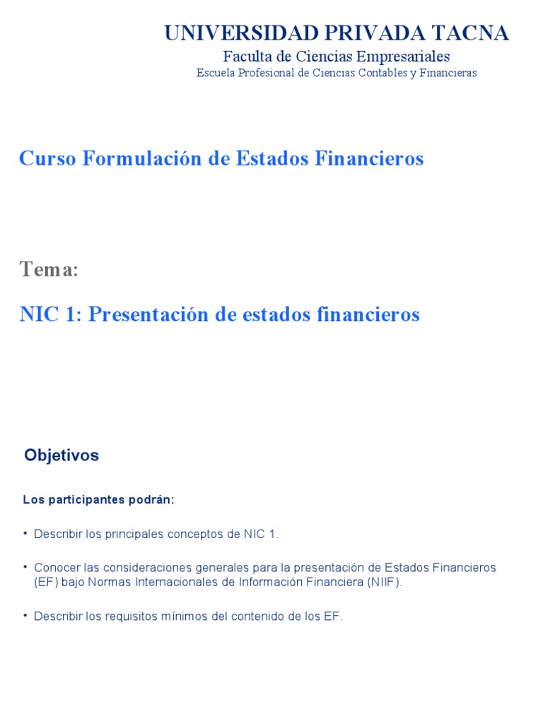 NIC 1 Presentacion Estados Financieros | Descargar gratis PDF | normas ...