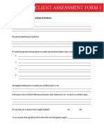 Client Assessment Form 1: Personal Goals, Motivation and Stage of Readiness