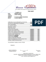 Time Sheet: Independent Surveyor, Marine & Cargo Inspection, Fumigation & Pest Control