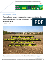 Cláusulas A Tener en Cuenta en Un Contrato de Arrendamiento de Terreno Apto para Instalación Fotovoltaica