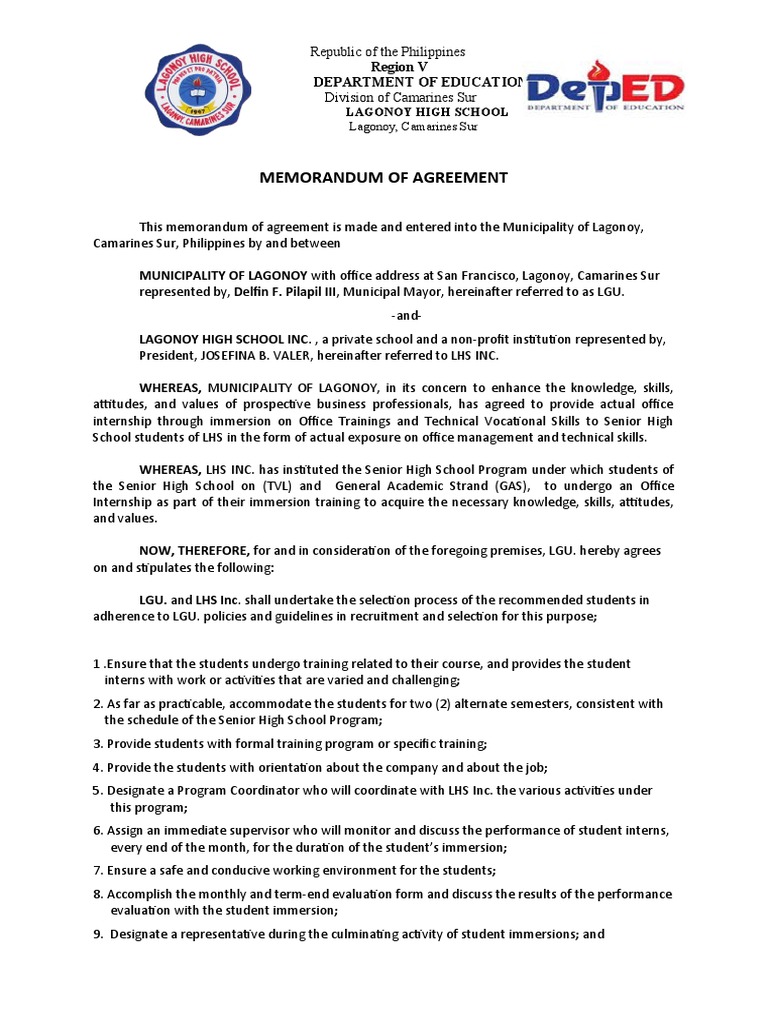 Moa-Lgu 2022-2023 | PDF | Internship | Job Hunting