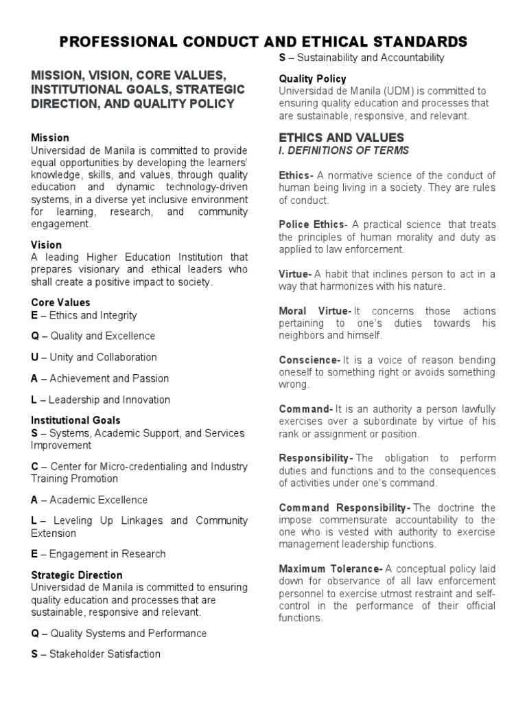 Professional Conduct and Ethical Standards in Law Enforcement Cardinal