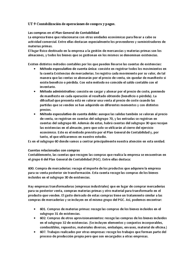 Contabilización de Compras y Pagos | PDF | Contabilidad | Factura