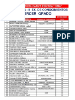 Resultados 3° Año de Secundaria Ii Ex Semanal 27 - 01 - 2023