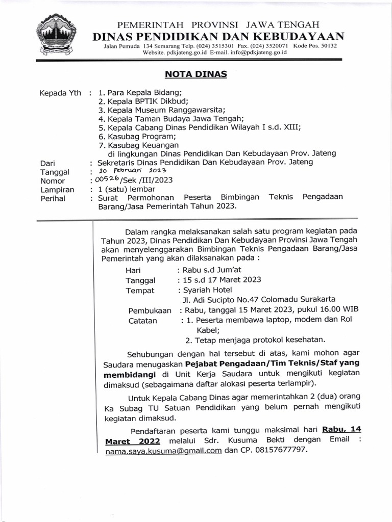 Bimbingan Teknis Pengadaan Jasa 2023 | PDF