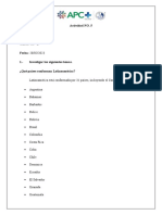 Actividad NO. 5 Nombre: Diana Iñiguez Curso: 1ro "E" Fecha: 28/02/2023 1.-Investigar Los Siguientes Temas. ¿Qué Países Conforman Latinoamérica?