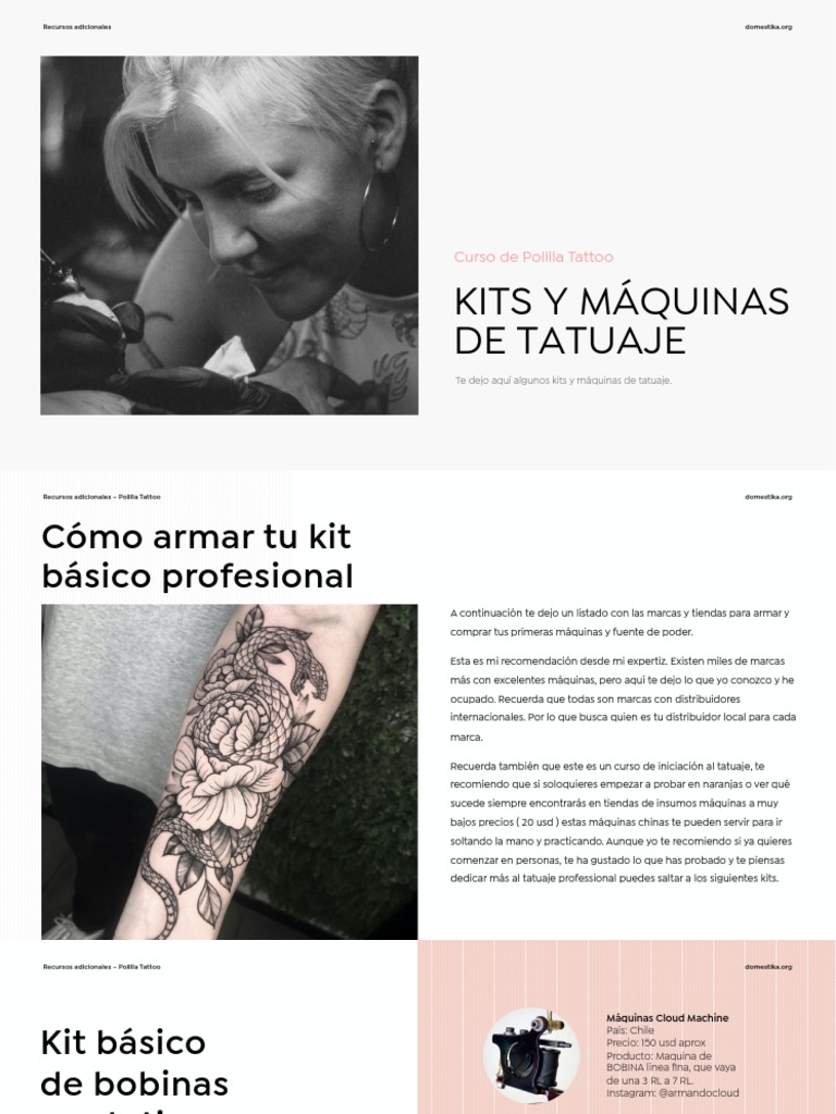 Curso de Polilla Tattoo: Kits Y Máquinas de Tatuaje | PDF | Tatuajes ...