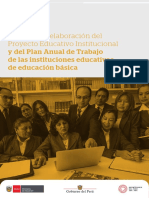 Guía para La Elaboración Del Proyecto Educativo Institucional y Del Plan Anual de Trabajo de Las Instituciones Educativas de Educación Básica