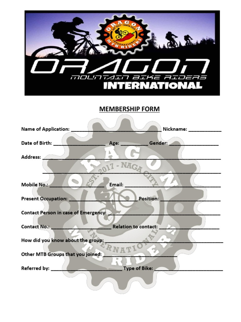 Membership form pdf